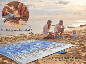 WEKAPO Sand Free Beach Blanket, Periwinkle Blue