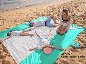 WEKAPO Sand Free Beach Blanket, Turquoise