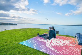 WEKAPO Sand Free Beach Blanket,Pinkish Purple Sea Turtle