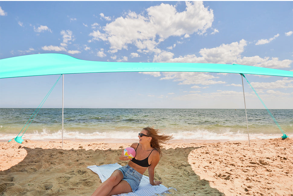 half beach tent WEKAPO Beach Tent Sun Shelter,Honey Twilight Leaf