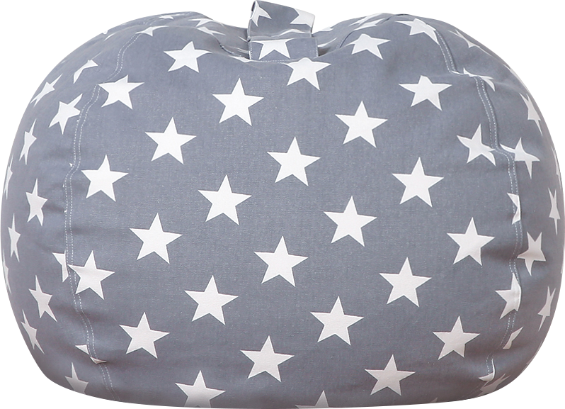 WEKAPO Stuffed Animal Storage Bean Bag Cover,Grey Star