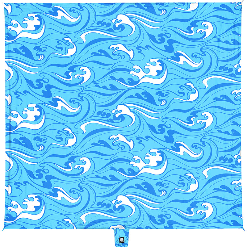 WEKAPO Sand Free Beach Blanket, Blue Ocean Waves