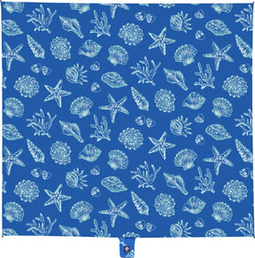 WEKAPO Sand Free Beach Blanket,Blue Sea Shells