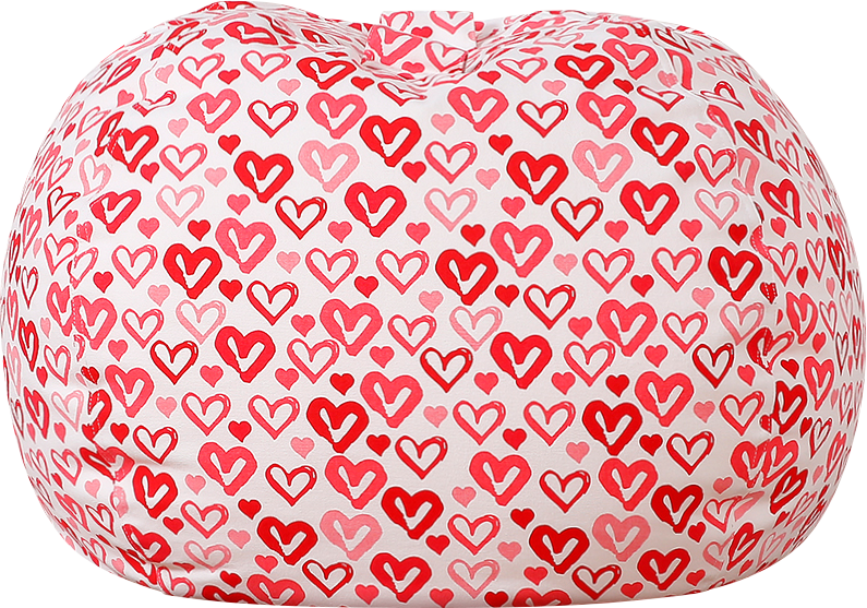 WEKAPO Stuffed Animal Storage Bean Bag Cover,Heart