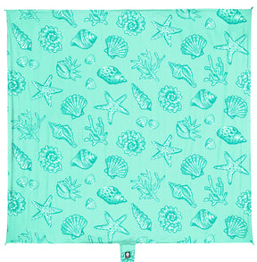 WEKAPO Sand Free Beach Blanket,Turquoise Shells